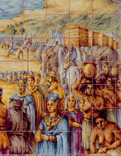 The Lady of Elche in Procession with Elephants Following by Spanish School
